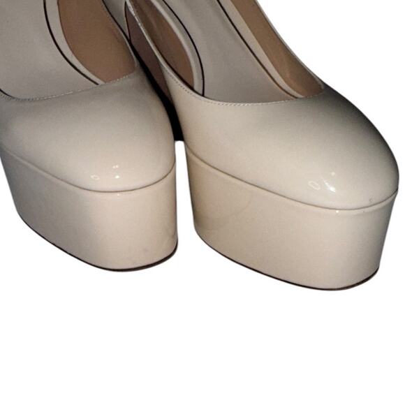 Valentino Garavani Tan Go Cream Patent Leather Platform Heels Size 40 - Picture 10 of 15